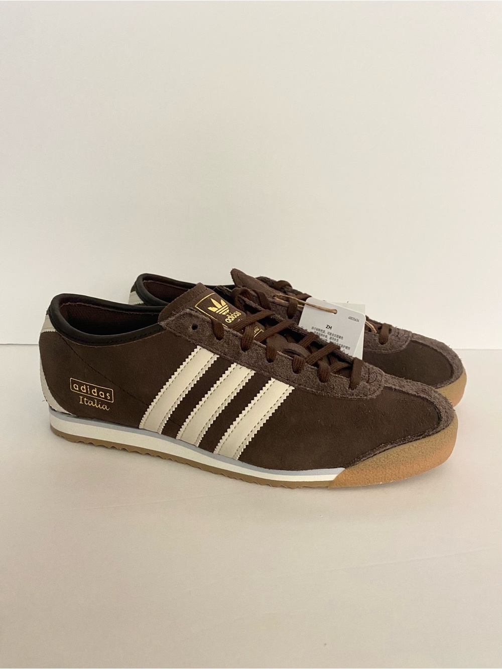 Adidas Women’s Suede Italia 70s Dark Brown / Alumina / Gold Metallic Sz 7.5o - Picture 3 of 10